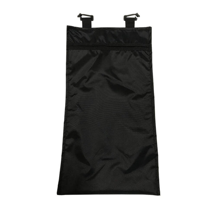 ULA Hydration Sleeve – black nylon bladder pouch laid flat with two hook attachment straps