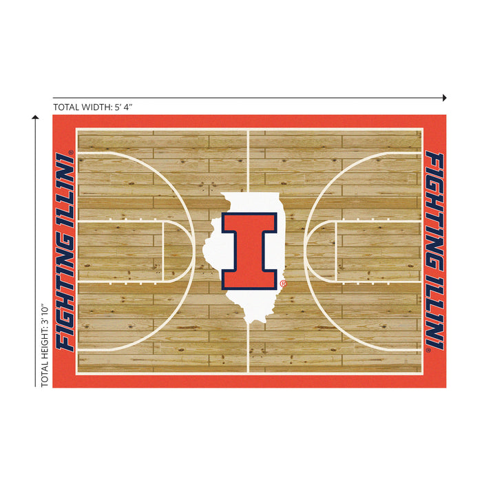 University of Illinois 4x6 Courtside Rug