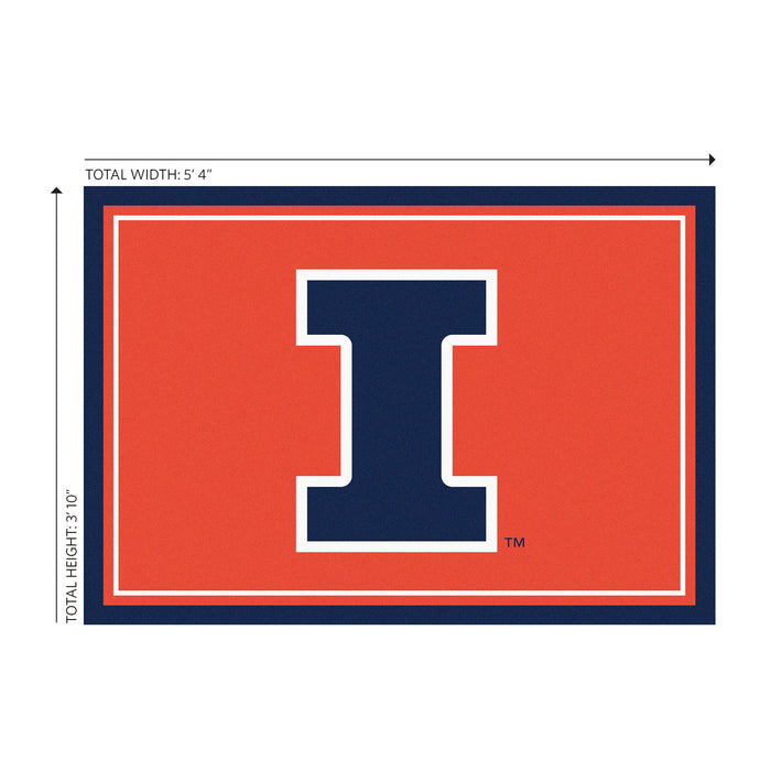 University of Illinois 4x6 Spirit Rug