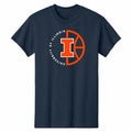 University of Illinois Basketball Tee Navy/Orange