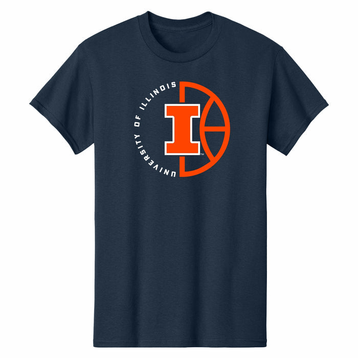 University of Illinois Basketball Tee Navy/Orange