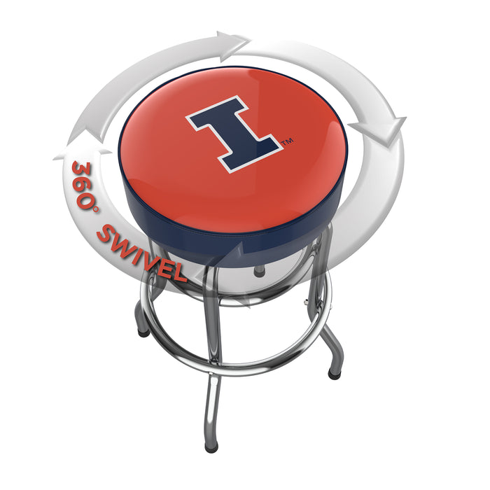 University of Illinois Chrome Bar Stool