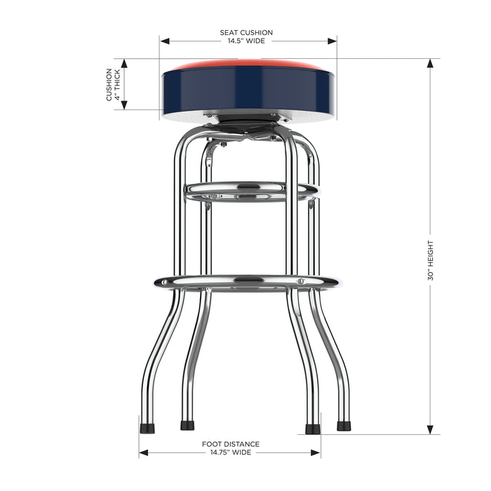 University of Illinois Chrome Bar Stool