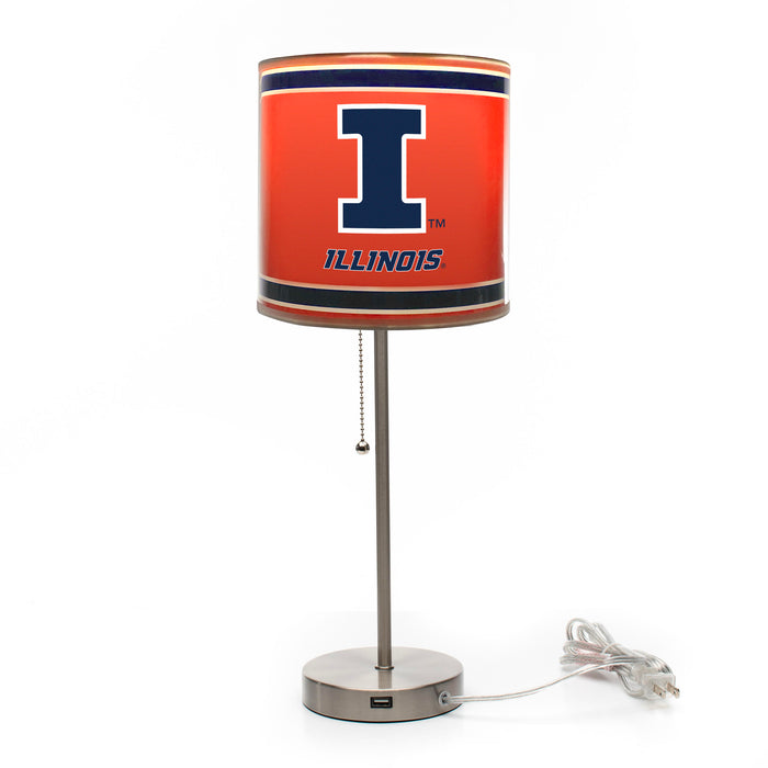 University of Illinois Chrome Lamp
