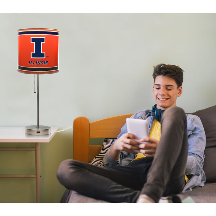 University of Illinois Chrome Lamp