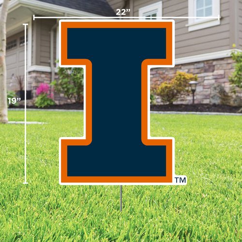UNIVERSITY OF ILLINOIS I ORANGE AND BLUE LAWN SIGN
