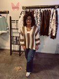 V-Neck Stripe Sweater