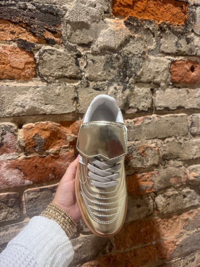 Velcro Strap Gold Sneaker