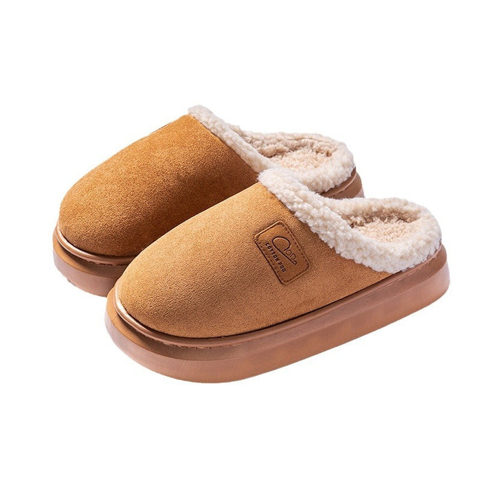Velvet Thermal Non-slip Lambswool Cotton Slippers - Livefree