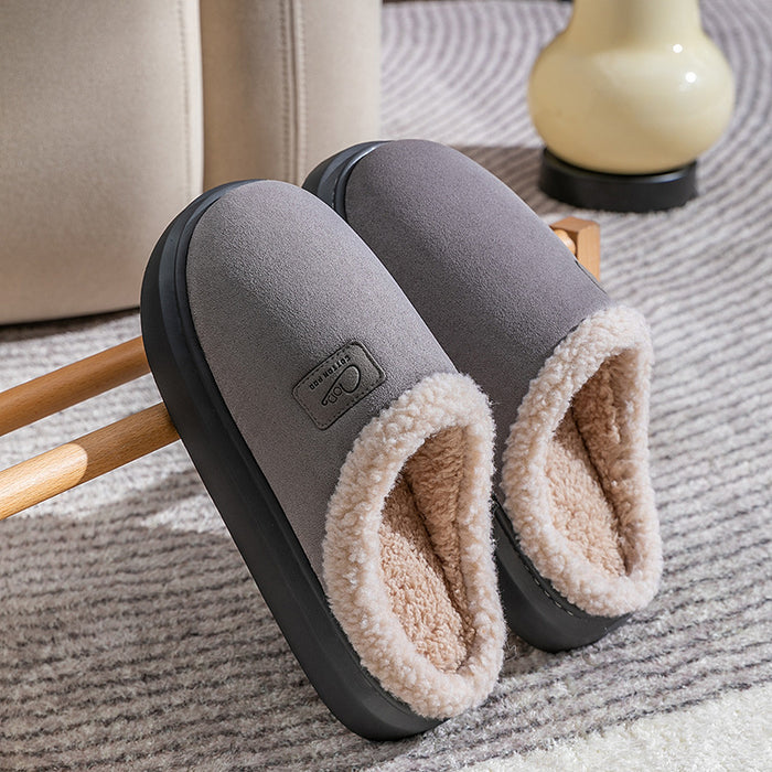 Velvet Thermal Non-slip Lambswool Cotton Slippers - Livefree