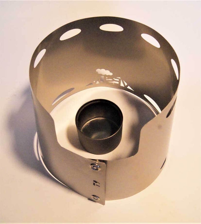 VESUV Titanium Windshield for Toaks Pot 900 ml 130 mm, angled top view
