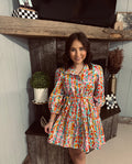 Waist Tie Floral Tiered Dress