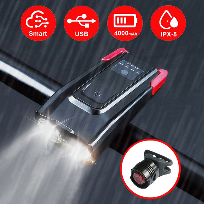Waterproof Bicycle Front LED Rechargeable Light with Horn - shop.livefree.co.uk