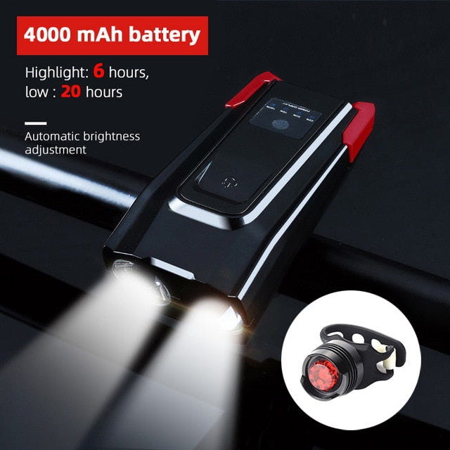 Waterproof Bicycle Front LED Rechargeable Light with Horn - shop.livefree.co.uk
