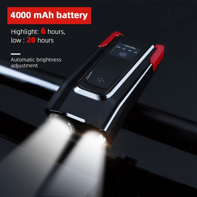 Waterproof Bicycle Front LED Rechargeable Light with Horn - shop.livefree.co.uk