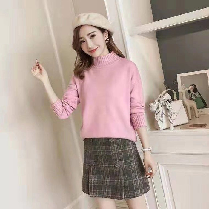 White Turtleneck Sweater Women's Pullover - Livefree