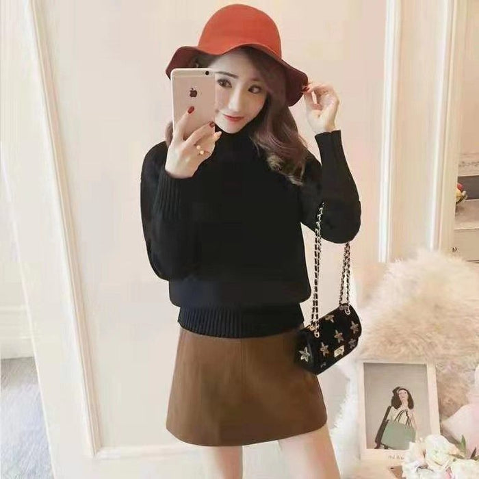 White Turtleneck Sweater Women's Pullover - Livefree