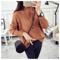 White Turtleneck Sweater Women's Pullover - Livefree