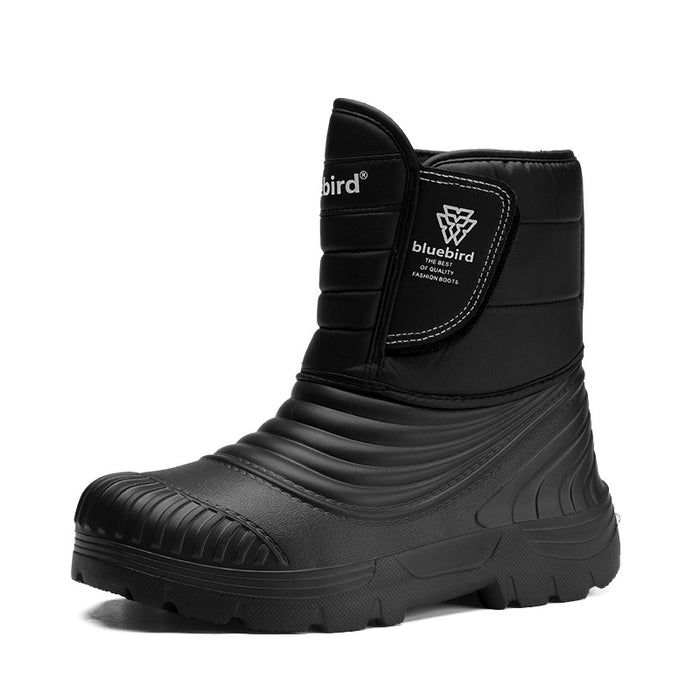 Winter Fleece Lined Padded Warm Keeping High-top Raise The Bottom Men's Cotton Shoes
