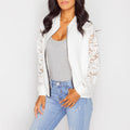 Women Bomber Jacket With Lace - Livefree
