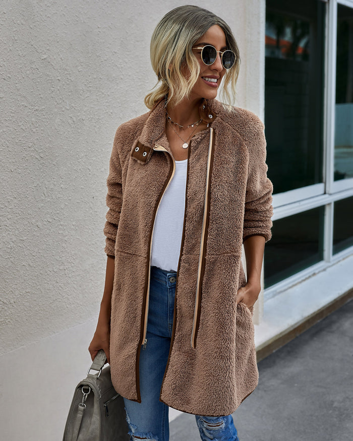 Women Clothes Winter Warm Pocket Fur Coat - Livefree