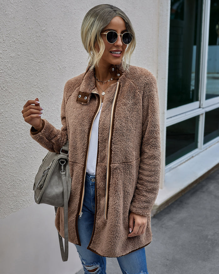 Women Clothes Winter Warm Pocket Fur Coat - Livefree