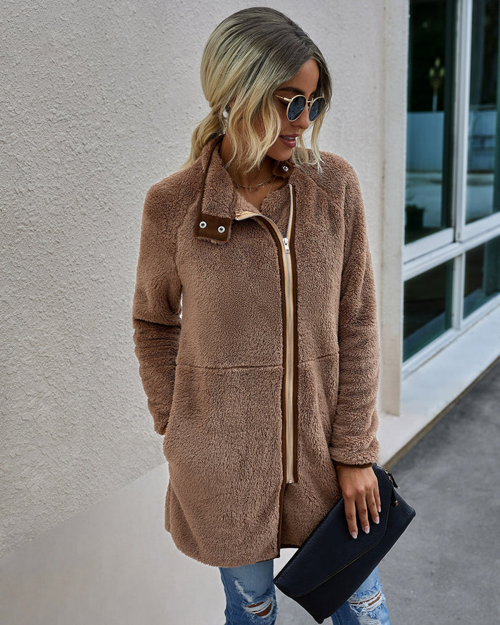 Women Clothes Winter Warm Pocket Fur Coat - Livefree