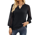 Women's Autumn And Winter New Waffle-Grace Stitching Long-Sleeved V-Neck t-Shirt Top - Livefree