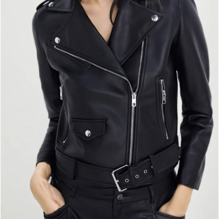 Women's Faux Leather Retro Biker's Leather Coat - Livefree
