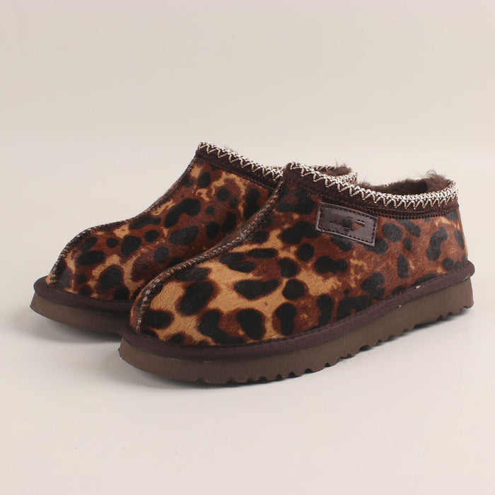Women's One Pedal Shoes Genuine Leather Warm Plus Size - Livefree