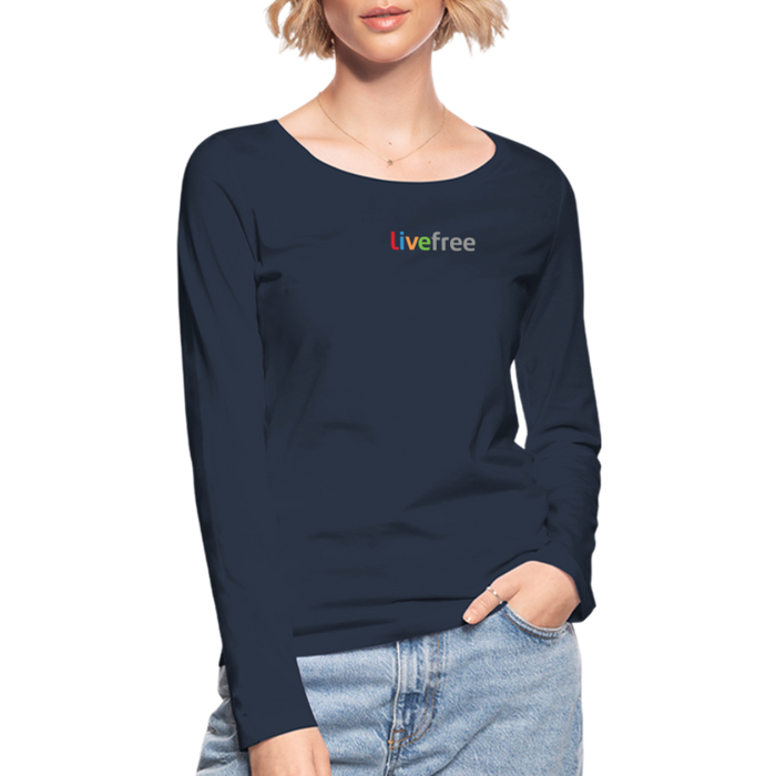 Women's Organic Longsleeve Shirt by Stanley & Stella - navy