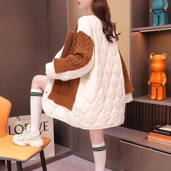 Women's Patchwork Sweater Cardigan Mid-length - Livefree