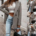 Women's Winter Plaid Long Suit Jacket - Livefree