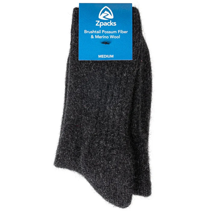 Zpacks Brushtail Possum Socks – with packaging, studio view