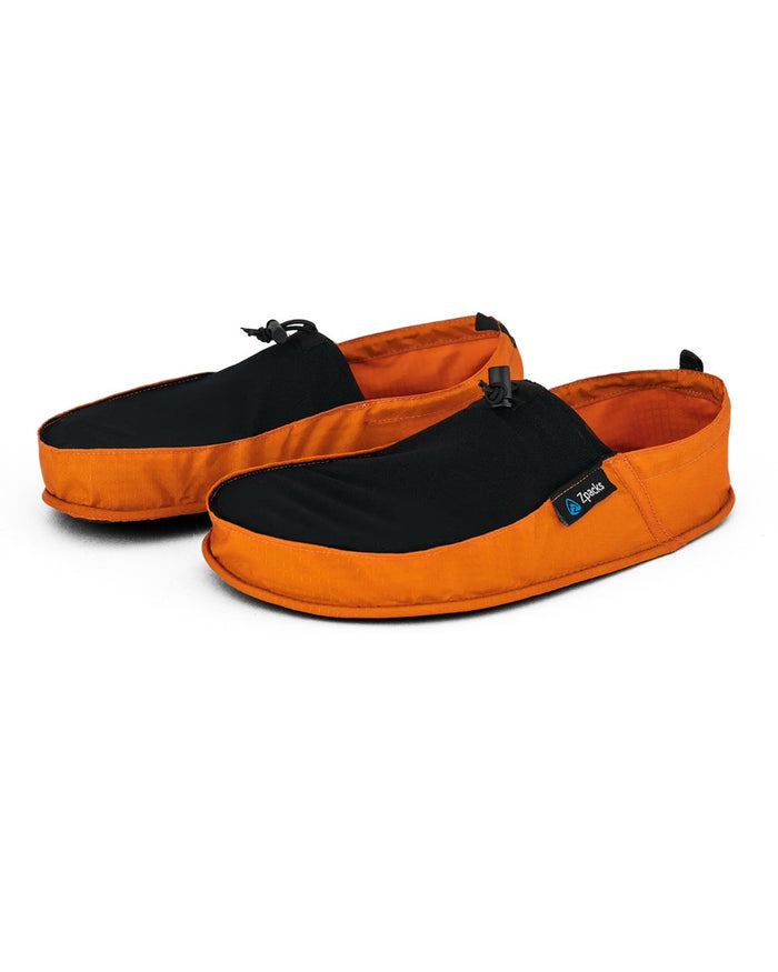 Zpacks Deluxe Camp Shoes in orange – pair, studio view