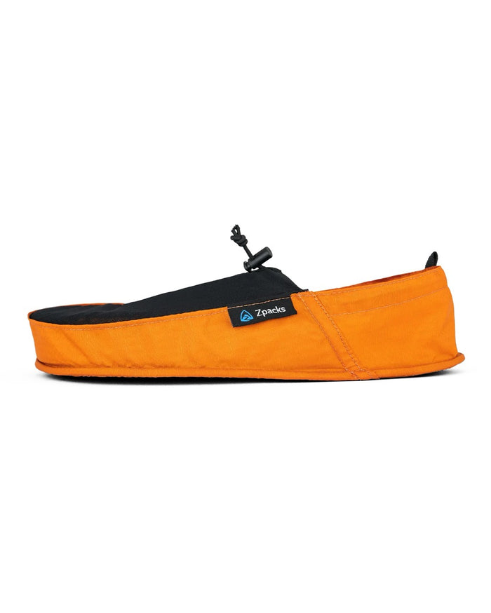 Zpacks Deluxe Camp Shoes in orange – single shoe, side profile