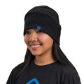 Zpacks Fleece Hat in black – worn, front view (model 2)