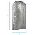 Zpacks Medium Dry Bag in grey – studio view with dimensions