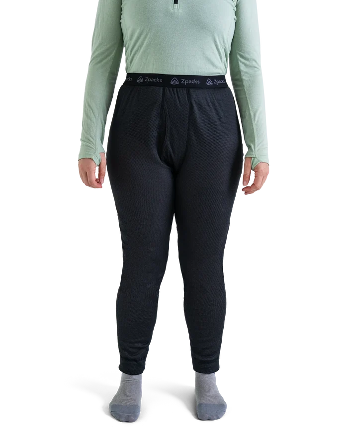 Zpacks Octa Fleece Thermal Bottoms in black – worn front view