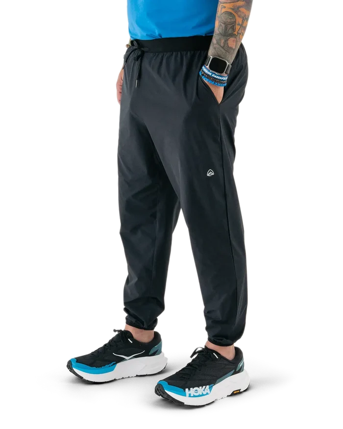 Zpacks Trail Cool Joggers in charcoal – worn, front view