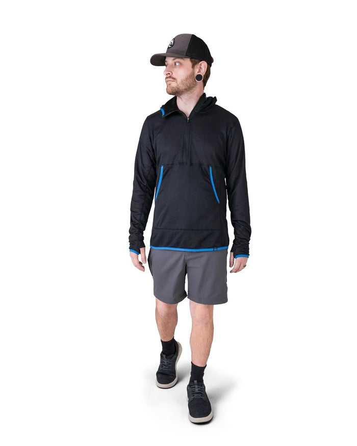 Zpacks Travel & Trail Convertible Hiking Pants in grey – shorts, worn front view