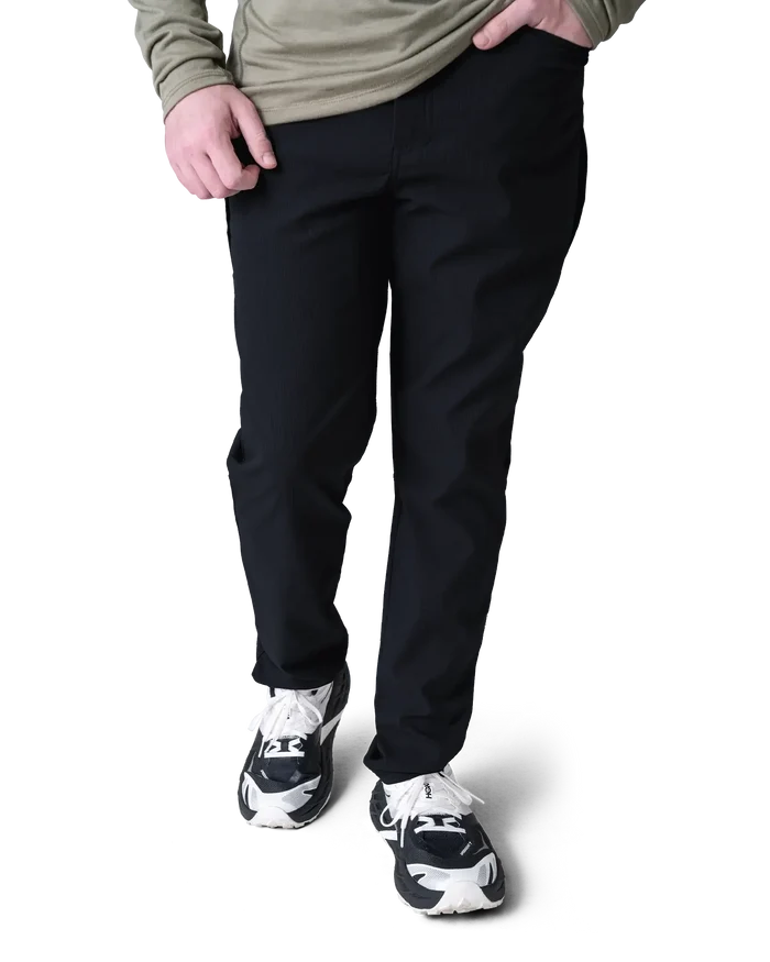 Zpacks Travel & Trail Hiking Pants in black – worn, side view