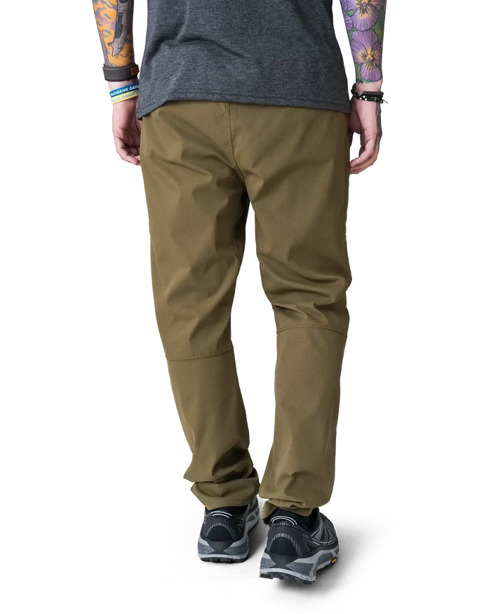Zpacks Travel & Trail Hiking Pants in olive – worn, rear view