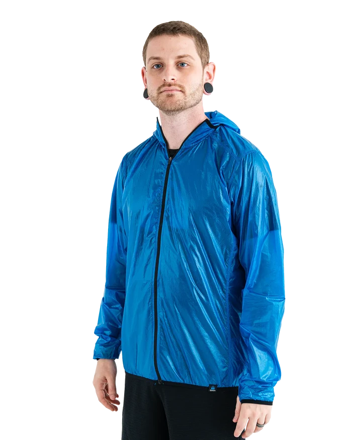Zpacks Ventum Wind Shell Jacket in blue – worn front view